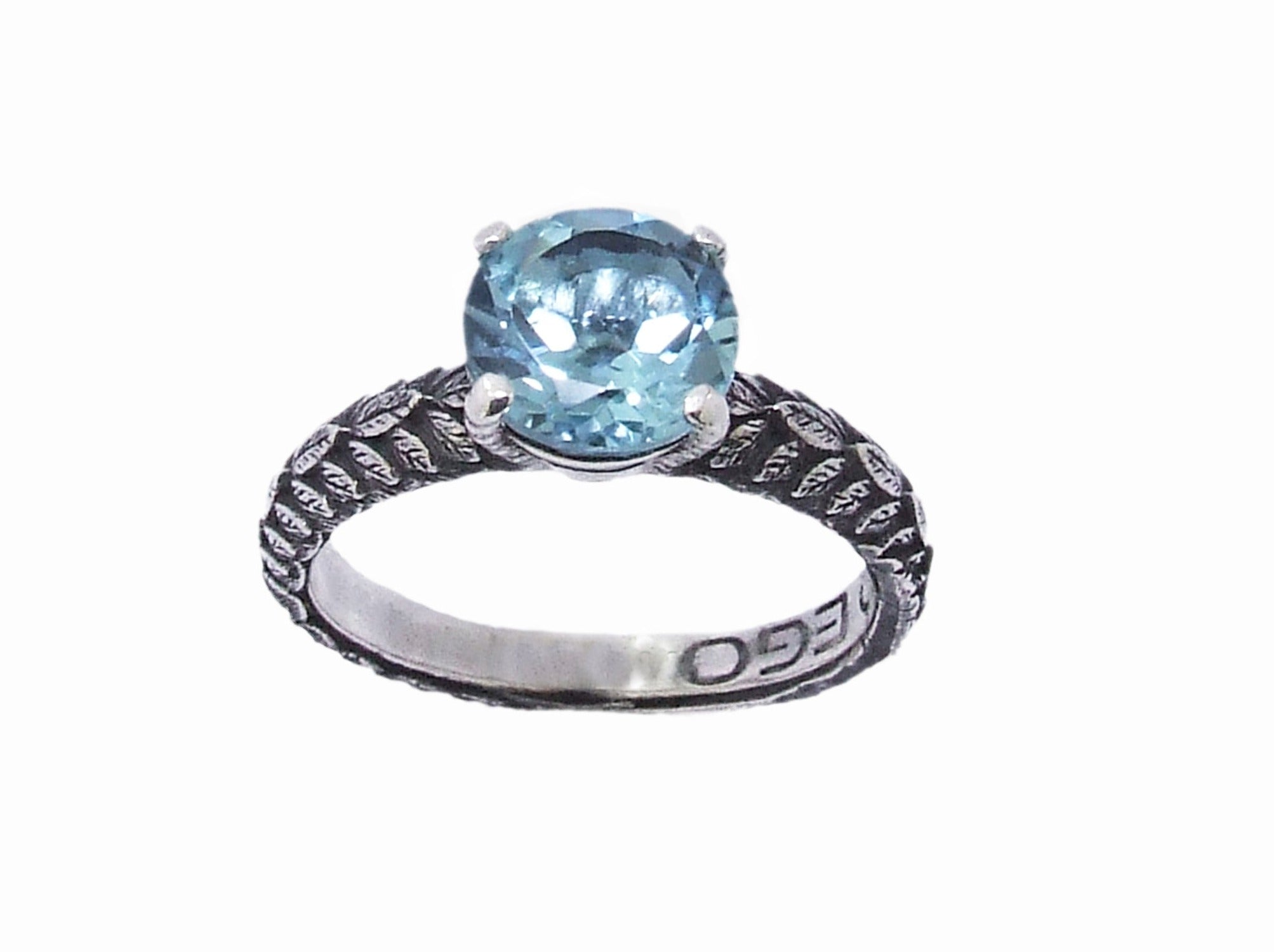 Bague En Argent 925 Avec Topaze Bleue Naturelle, Taille émeraude, Neuve Avec étiquettes - Bijou élégant