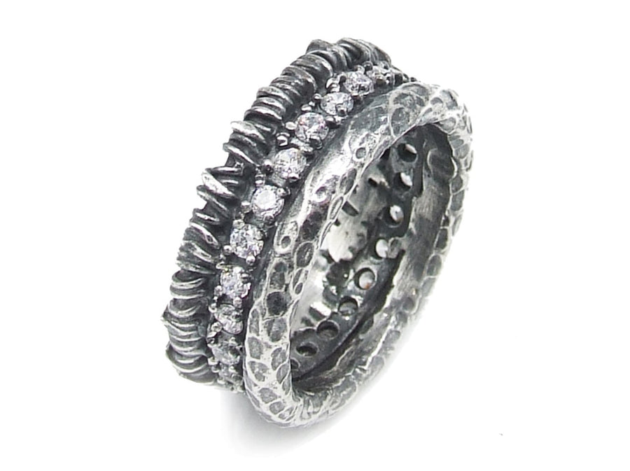 Anello Corona Raw & Gemme