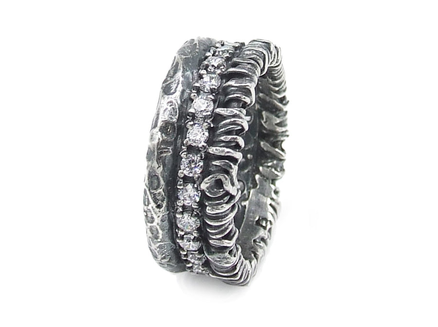 Anello Corona Raw & Gemme