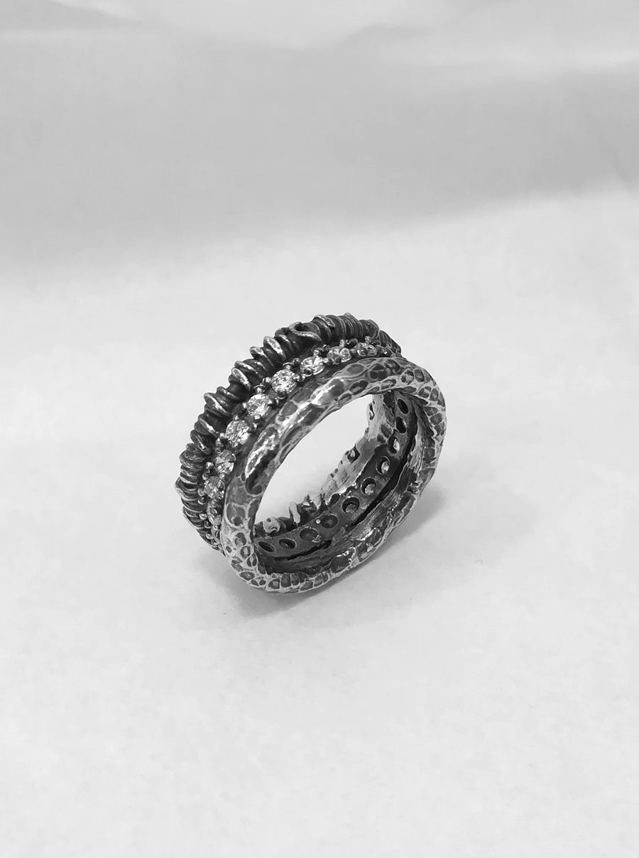 Anello Corona Raw & Gemme