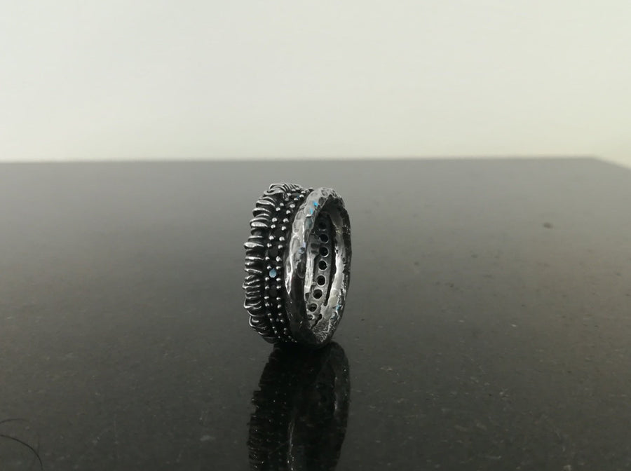 Anello Corona Raw & Gemme