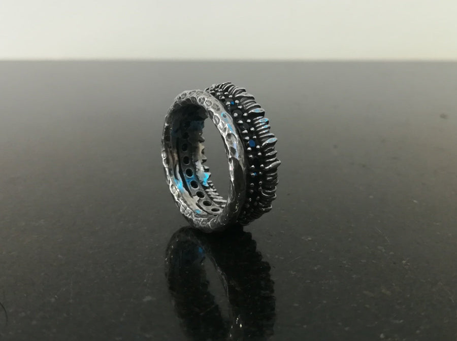 Anello Corona Raw & Gemme