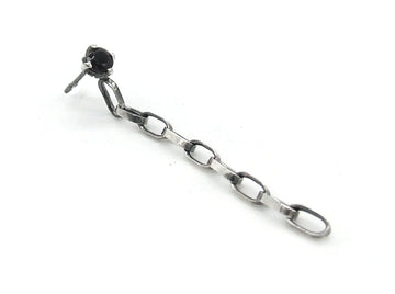 Orecchino Mono Chain Pendente & Gemma