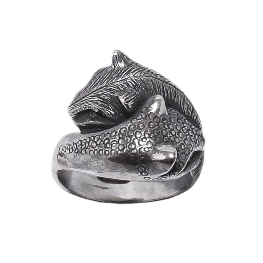 Anello argento pantere Quinto Ego