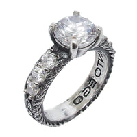 Anello solitario rock